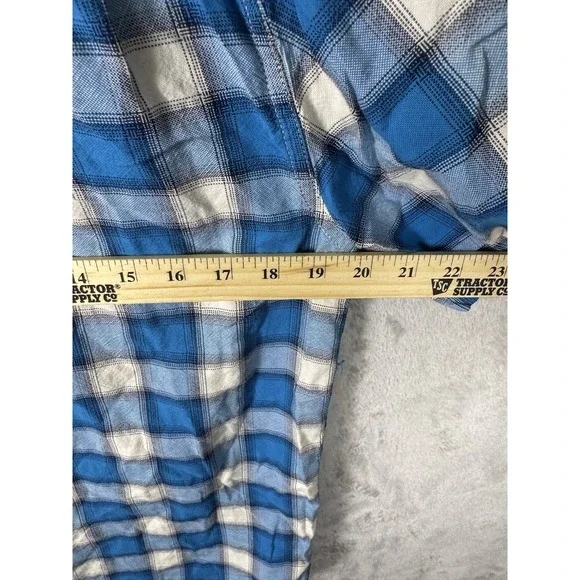 The North Face Shirt Mens M Button Up Blue Plaid Classic Fit Short Sleeve Oxford - Picture 4 of 8